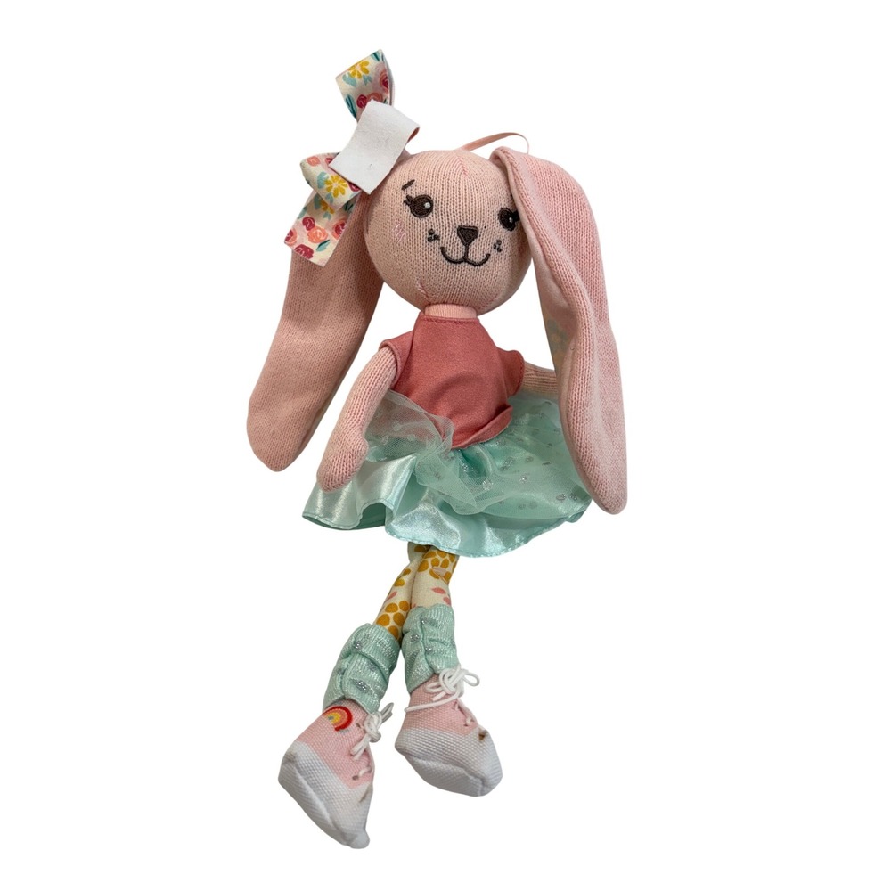 Sunny‎ Days Entertainment Knit Bunny Plush Ballerina Doll Pink Mint Green Tutu